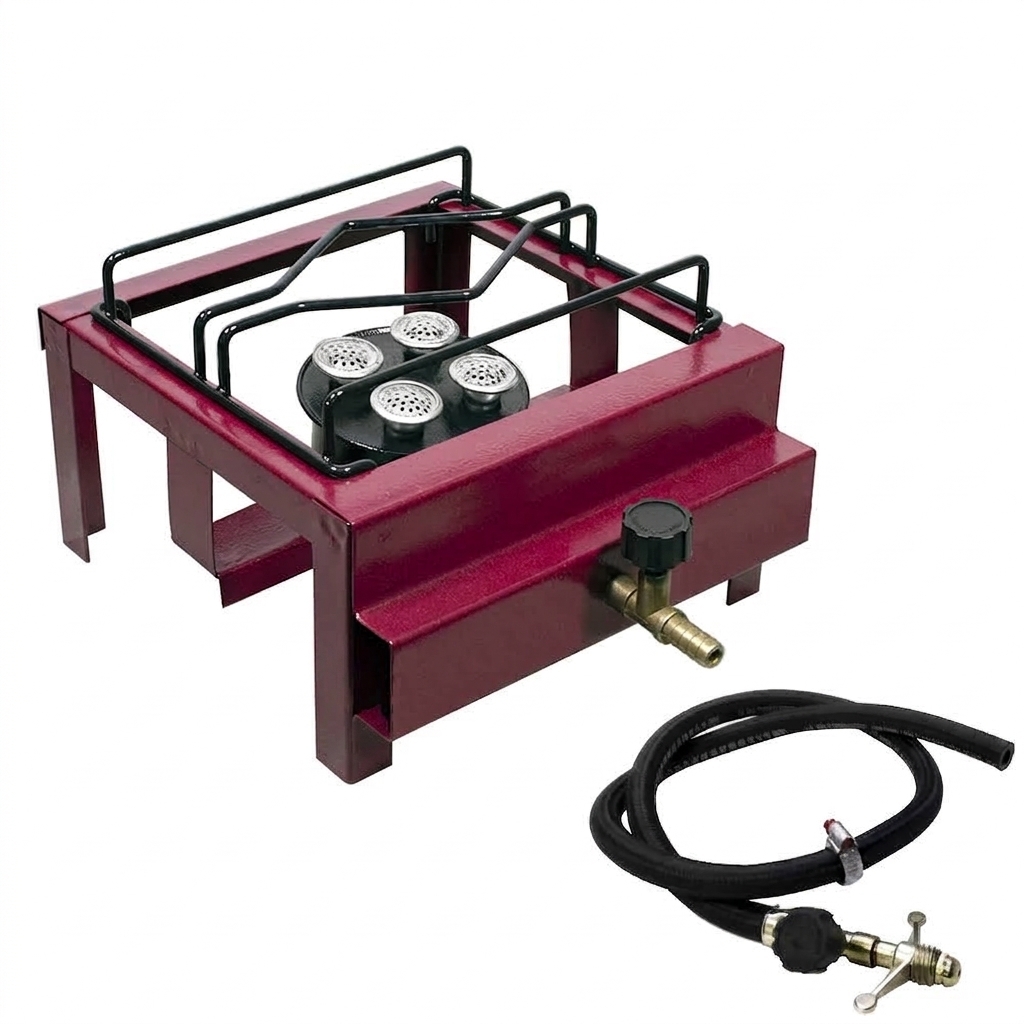 Fogão semi industrial lx alta pressão 1 boca com mangueira com caixa
