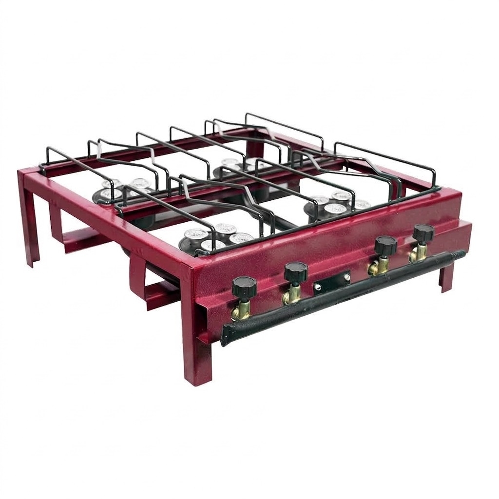 Fogão semi industrial lx alta pressão 4 bocas sem mangueira com caixa