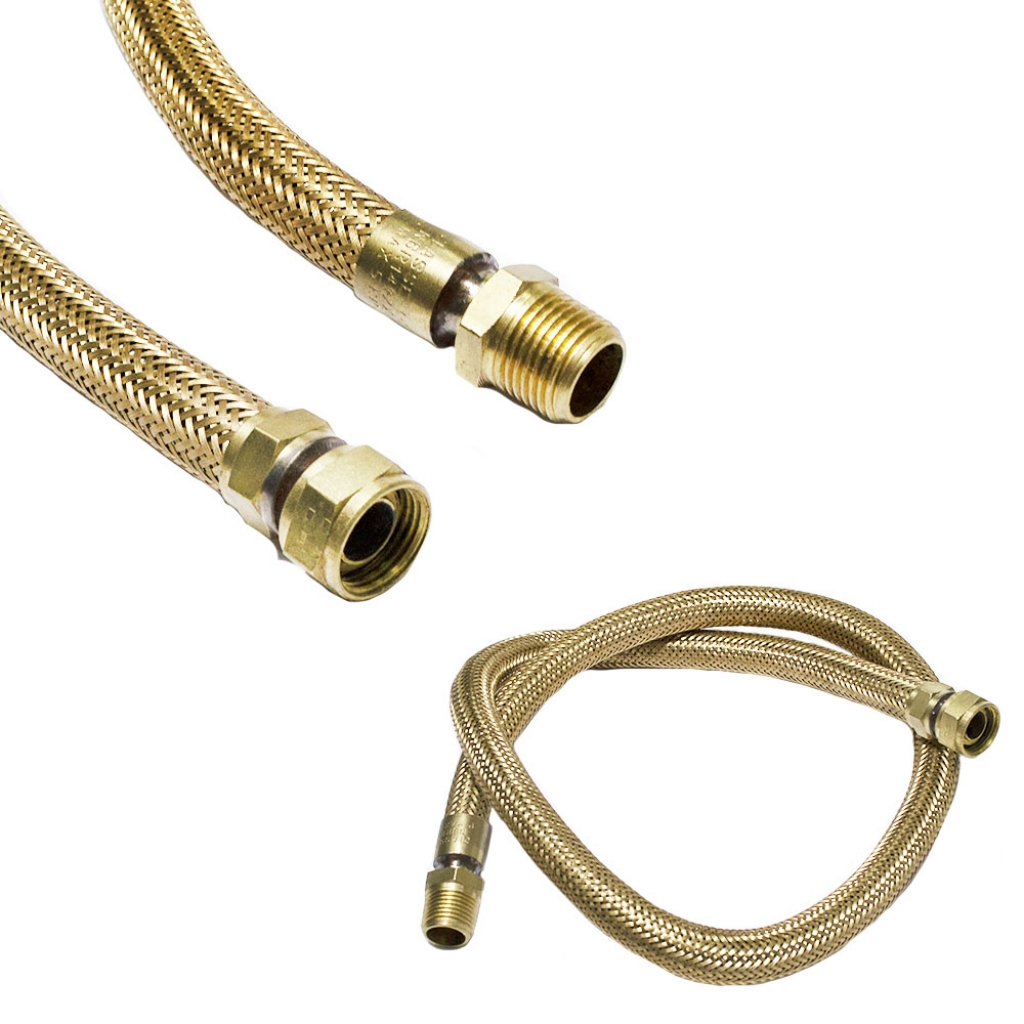Flexível latão 1/2 fx 1/2 m tubo interno inox 0,4m