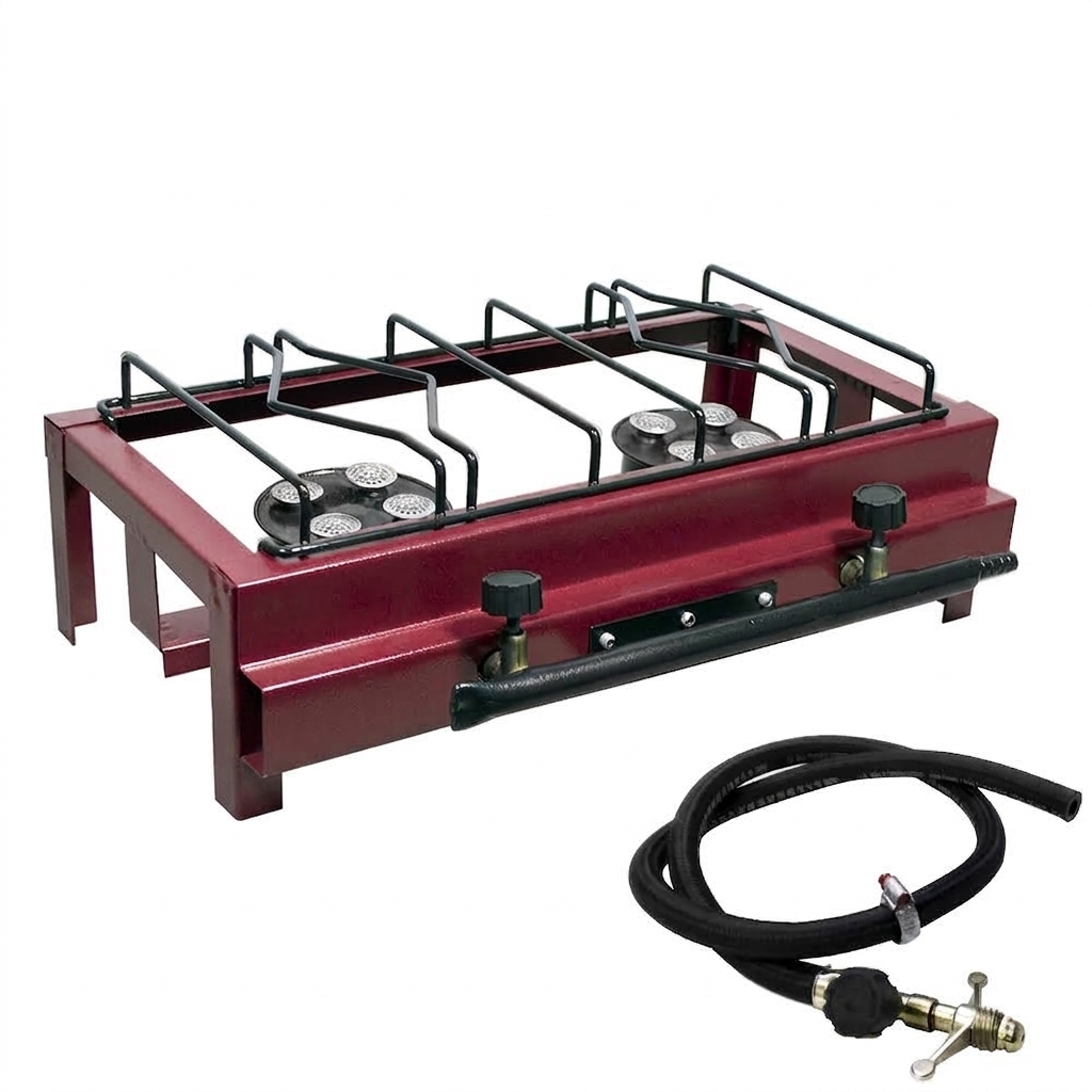 Fogão semi industrial lx alta pressão 2 bocas com mangueira com caixa